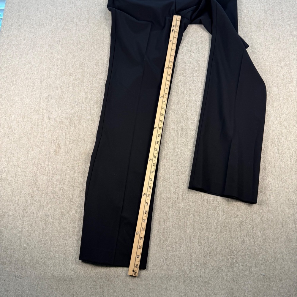 Theory Dress Pants Womens 12 Black Virgin Wool Stretch Straight Leg Trousers - Picture 9 of 11